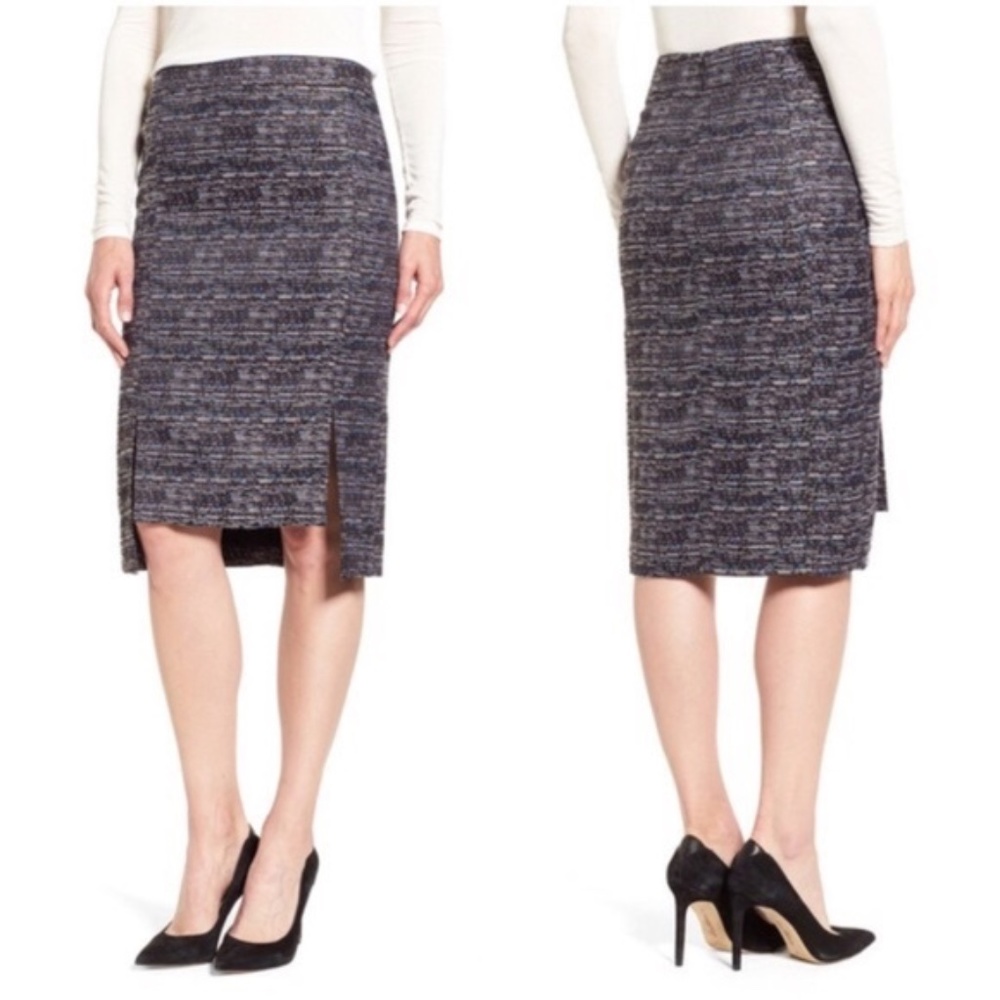 Halogen Black Arabella Tweed Pencil Skirt